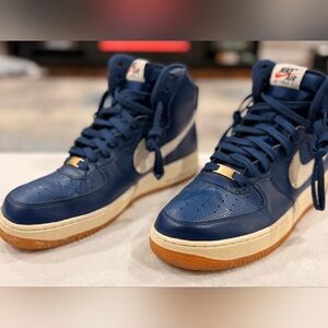 Nike Air Force Ones High Top Sneakers- Men's Size 10 Coastal Blue 315121-410